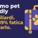 Grafica di Reklame sui dati del turismo pet friendly: un mercato da 9,5 miliardi di euro dove l'89% degli utenti fatica a trovare strutture.